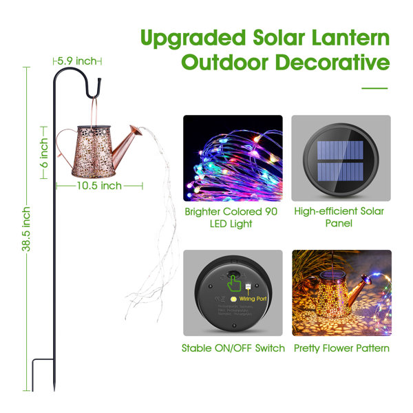 BUCASA 6'' Solar Powered Integrated LED Color Changing Outdoor Lantern & Reviews Wayfair